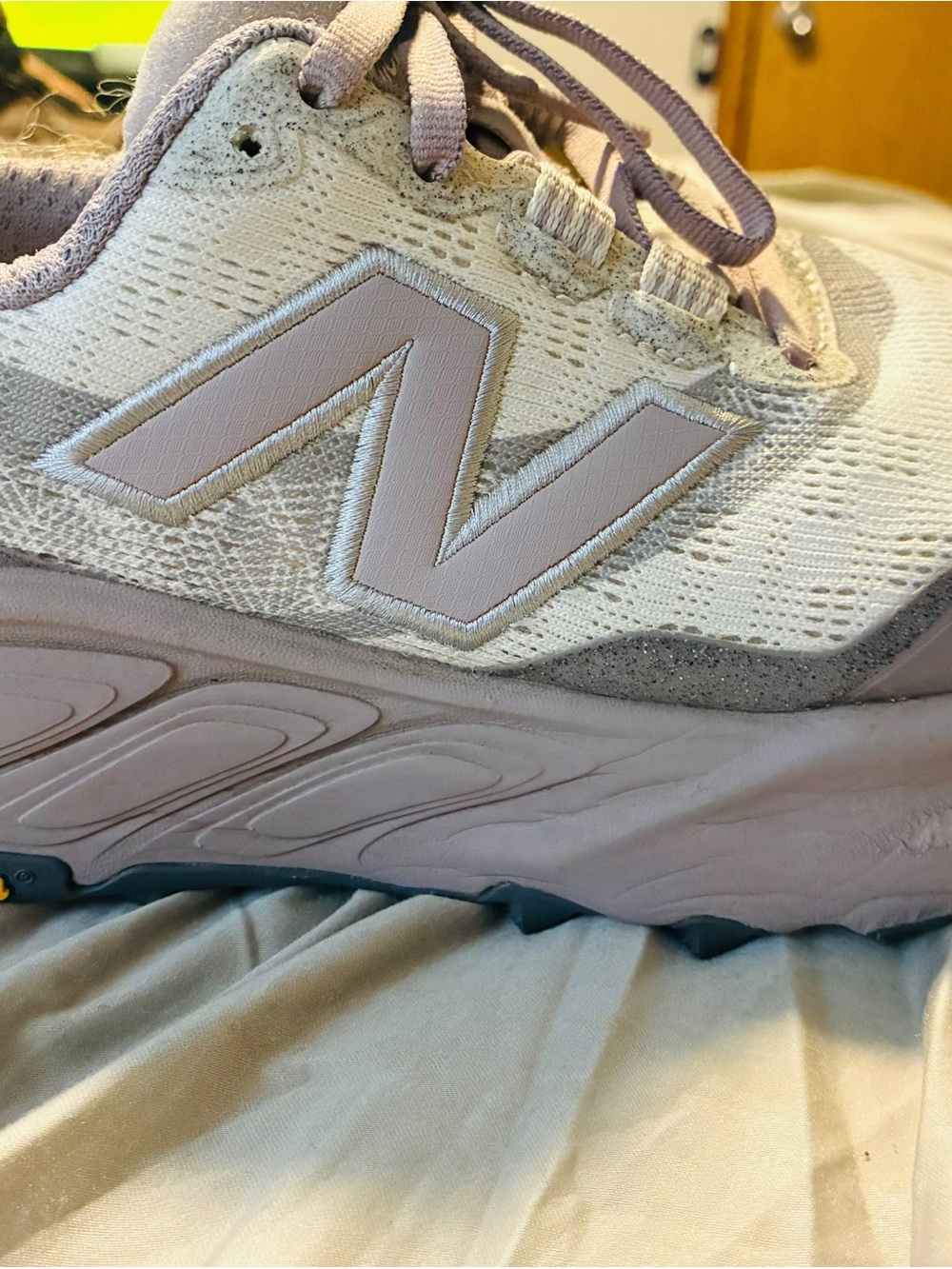 New Balance Women's Pale Pink and Cream Mesh Lace-Up Trainer